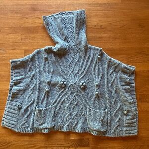 Gray poncho sweater